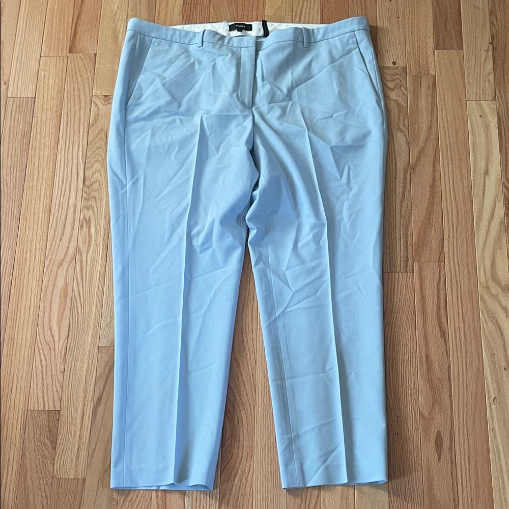 Theory Dress Pants Womens 16 Light Blue High Rise Wool Formal Mature